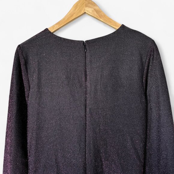 Michael Kors Metallic Twist Front Sheath Midi Dress Size Large Holiday Party - Picture 14 of 17